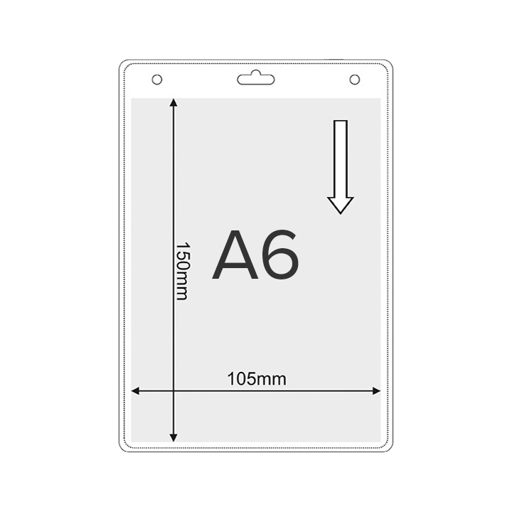 Flexible Ausweishülle A6, Einlegergröße: 105 x 150 mm.